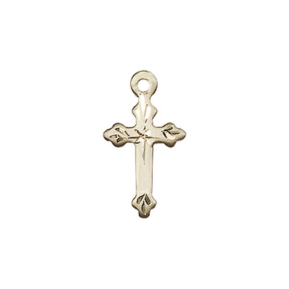 14KT GOLD CROSS MEDAL - 5/8" x 3/8"