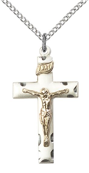 GF-SS CRUCIFIX PENDANT WITH CHAIN - 1 1/8" x 5/8"