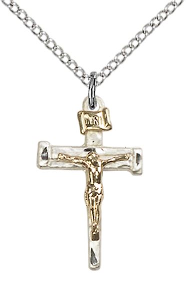 GF-SS NAIL CRUCIFIX PENDANT WITH CHAIN - 7/8" x 1/2"