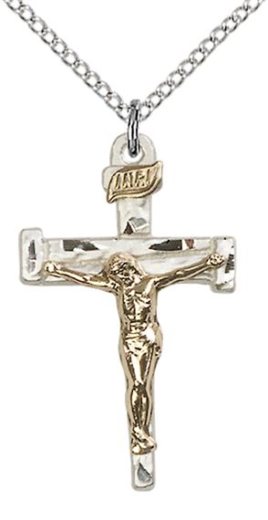 GF-SS NAIL CRUCIFIX PENDANT WITH CHAIN - 1 1/8" x 5/8"