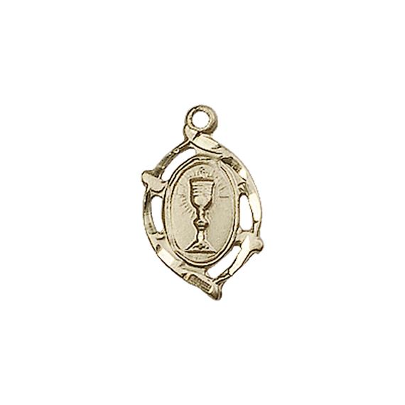 14KT GOLD EUCHARISTIC CHALICE MEDAL - 5/8" x 3/8"