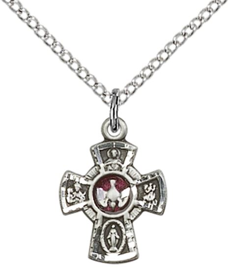 STERLING SILVER 5-WAY PENDANT WITH CHAIN - 5/8" x 3/8"