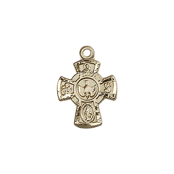 14KT GOLD 5-WAY MEDAL - 5/8" x 3/8"