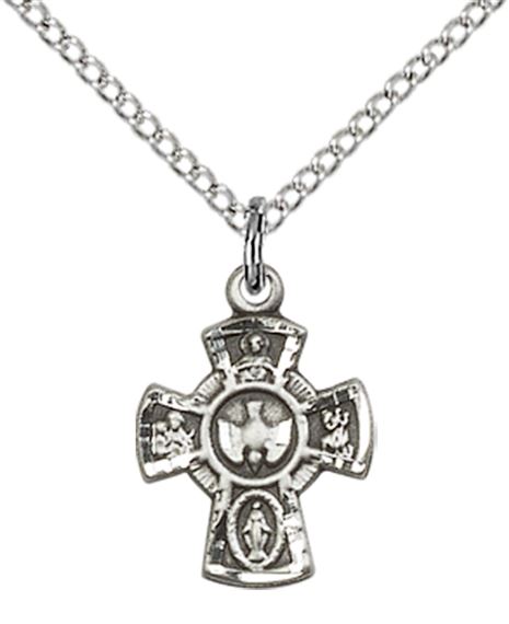 STERLING SILVER 5-WAY PENDANT WITH CHAIN - 5/8" x 3/8"