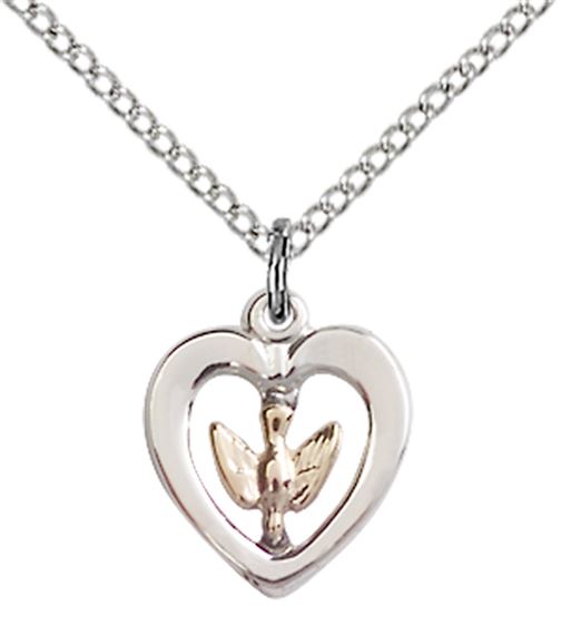 GF-SS HOLY SPIRIT PENDANT WITH CHAIN - 1/2" x 3/8"