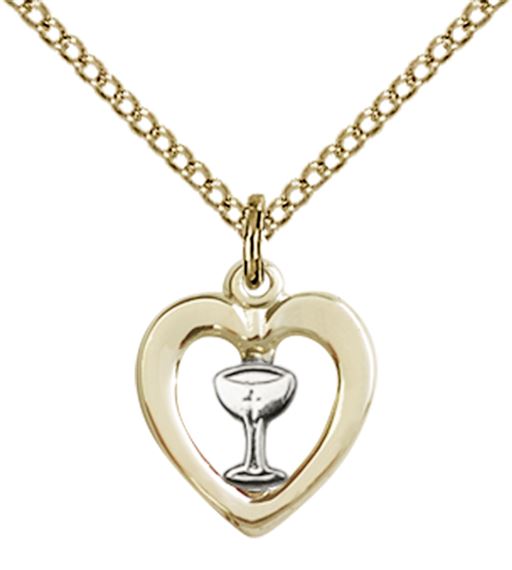 SS-GF HEART - CHALICE PENDANT WITH CHAIN -