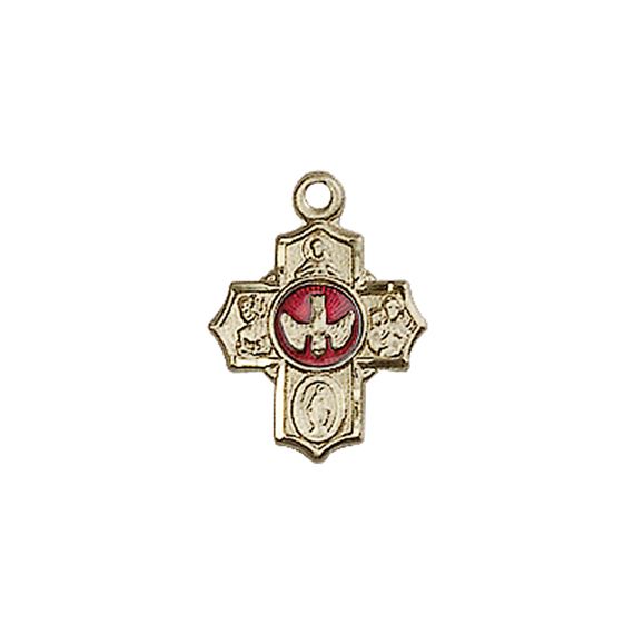 14KT GOLD 5-WAY MEDAL - 1/2" x 3/8"