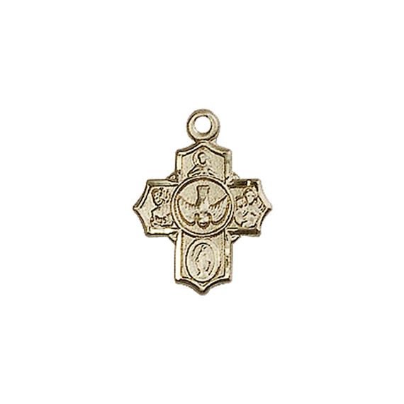 14KT GOLD 5-WAY MEDAL - 1/2" x 3/8"