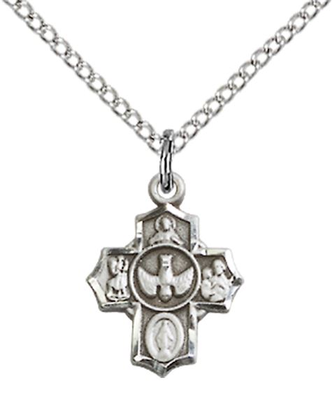 STERLING SILVER 5-WAY PENDANT WITH CHAIN - 1/2" x 3/8"