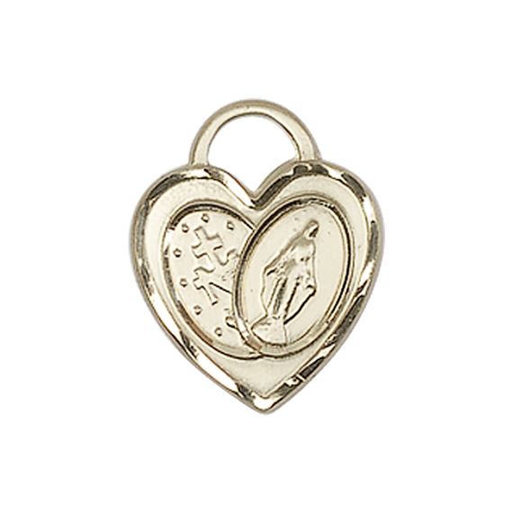 14KT GOLD MIRACULOUS HEART MEDAL