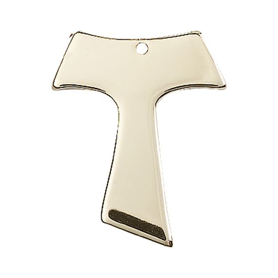 14KT GOLD TAU CROSS MEDAL - 1" x 3/4"