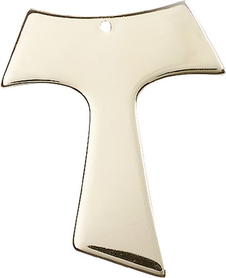 14KT GOLD TAU CROSS MEDAL - 1 1/2" x 1 1/4"