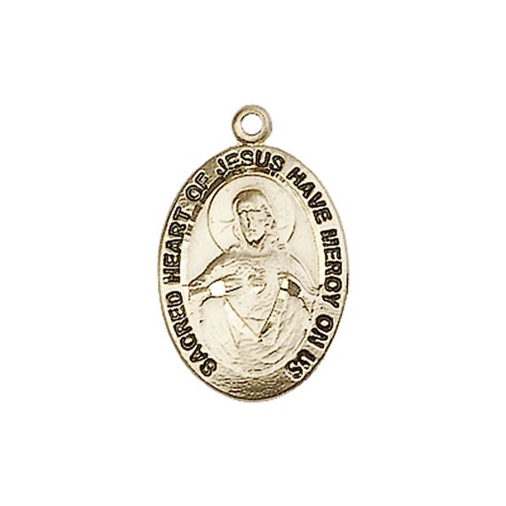 14KT GOLD SCAPULAR MEDAL - 3/4" x 3/8"