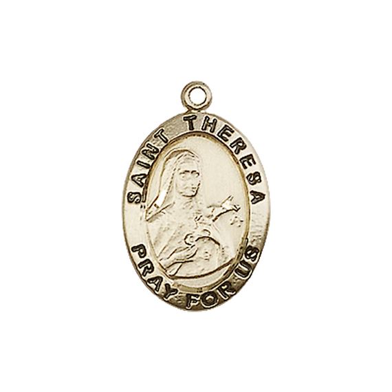 14KT GOLD ST THERESA MEDAL - 3/4" x 1/2"