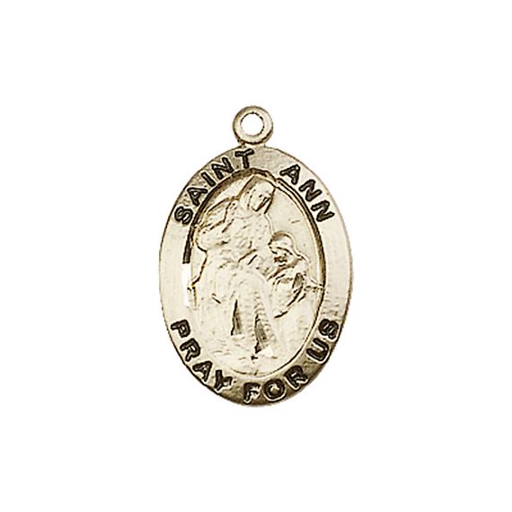 14KT GOLD ST ANN MEDAL - 3/4" x 1/2"