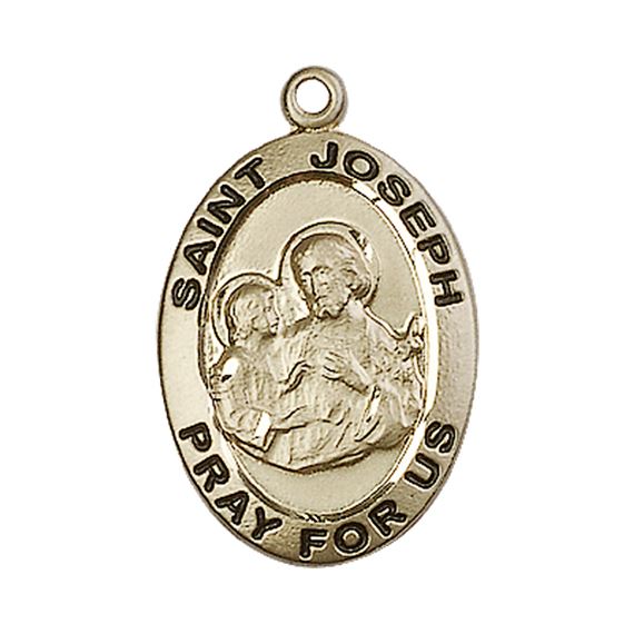 14KT GOLD ST JOSEPH MEDAL - 1" x 5/8"