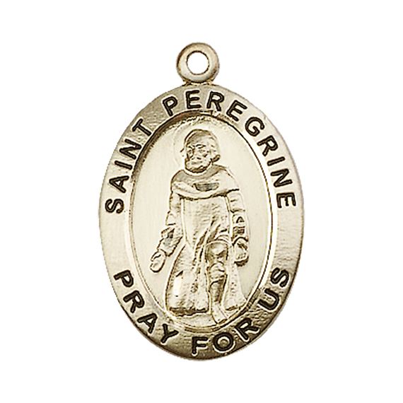 14KT GOLD ST PEREGRINE MEDAL - 1" x 5/8"