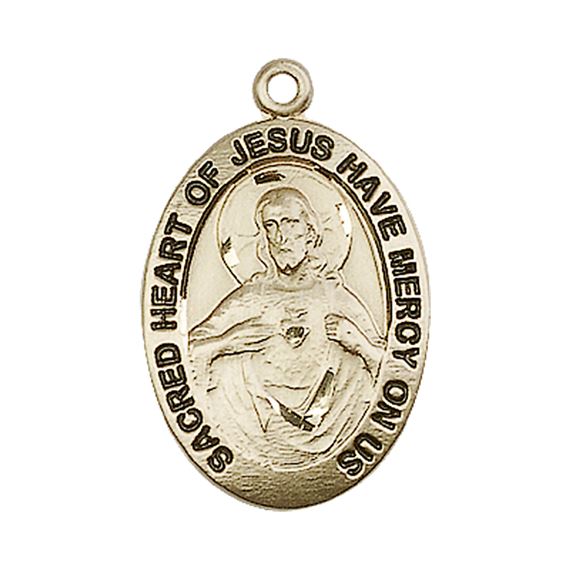 14KT GOLD SCAPULAR MEDAL - 1" x 5/8"