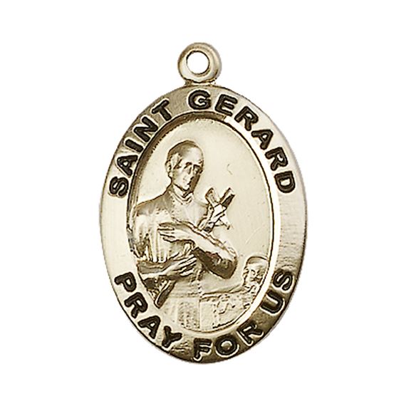 14KT GOLD ST GERARD MEDAL - 1" x 5/8"