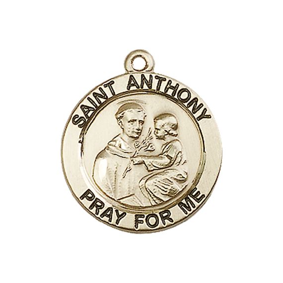 14KT GOLD ST ANTHONY OF PADUA MEDAL - 3/4" x 3/4"