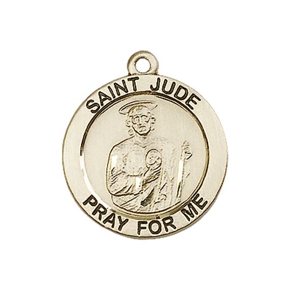 14KT GOLD ST JUDE MEDAL - 3/4" x 3/4"