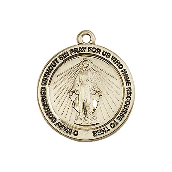 14KT GOLD MIRACULOUS MEDAL - 3/4" x 3/4"
