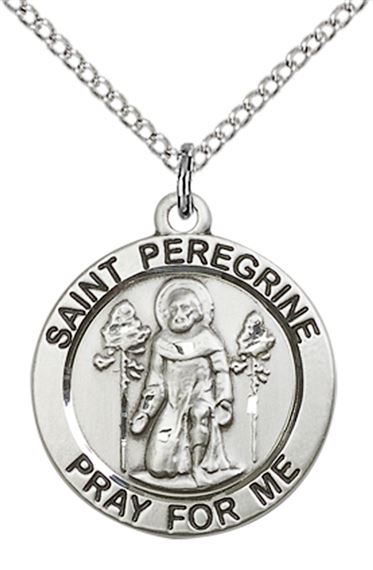 STERLING SILVER ST PEREGRINE PENDANT WITH CHAIN - 3/4" x 3/4"