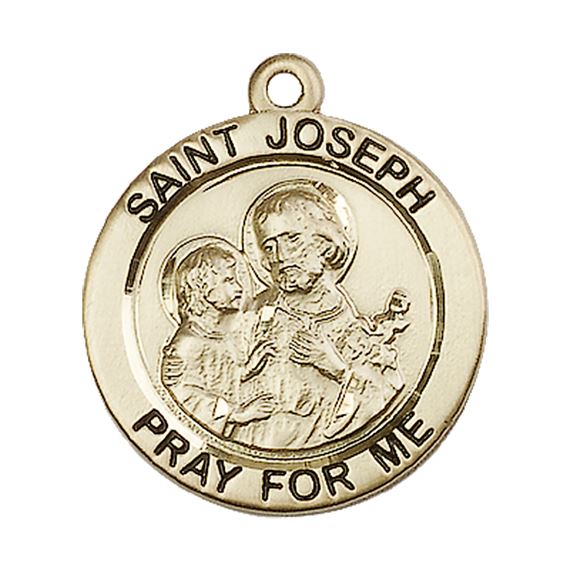 14KT GOLD ST JOSEPH MEDAL - 1" x 7/8"