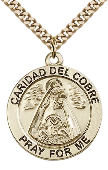 14KT GOLD FILLED CARIDAD DEL COBRE PENDANT WITH CHAIN
