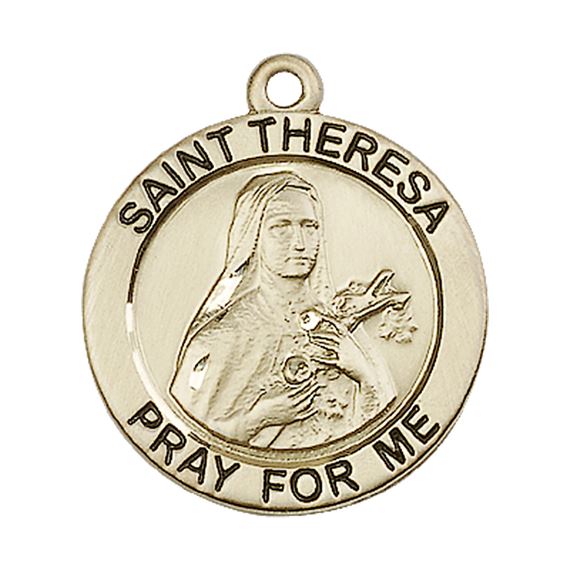 14KT GOLD ST THERESA MEDAL - 1" x 7/8"