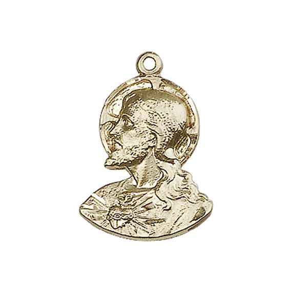 14KT GOLD HEAD OF CHRIST MEDAL - 3/4" x 1/2"
