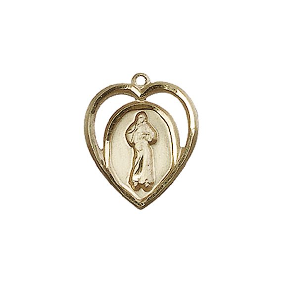 14KT GOLD DIVINE MERCY MEDAL