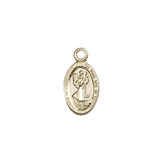 14KT GOLD ST CHRISTOPHER MEDAL - 1/2" x 1/4"