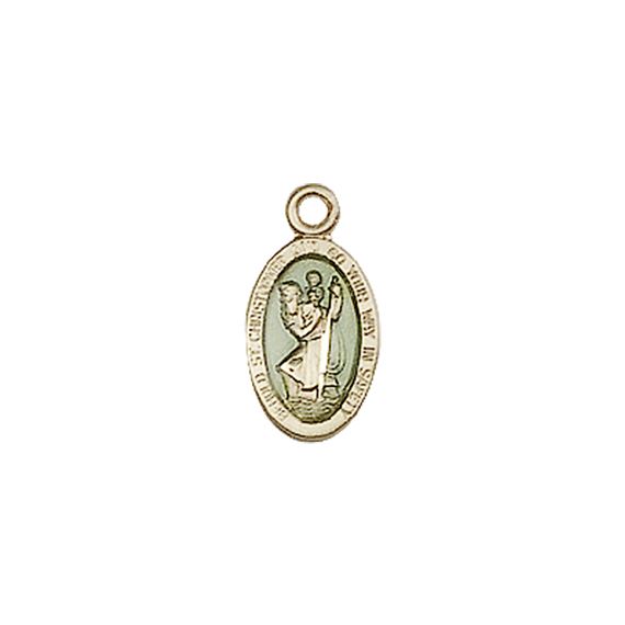 14KT GOLD ST CHRISTOPHER MEDAL - 1/2" x 1/4"