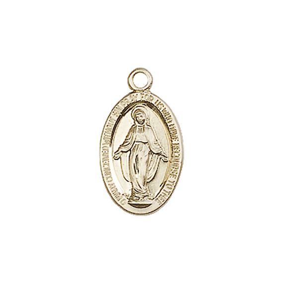 14KT GOLD MIRACULOUS MEDAL - 5/8" x 3/8"