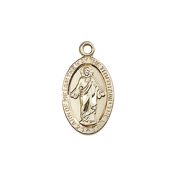 14KT GOLD SCAPULAR MEDAL - 5/8" x 3/8"