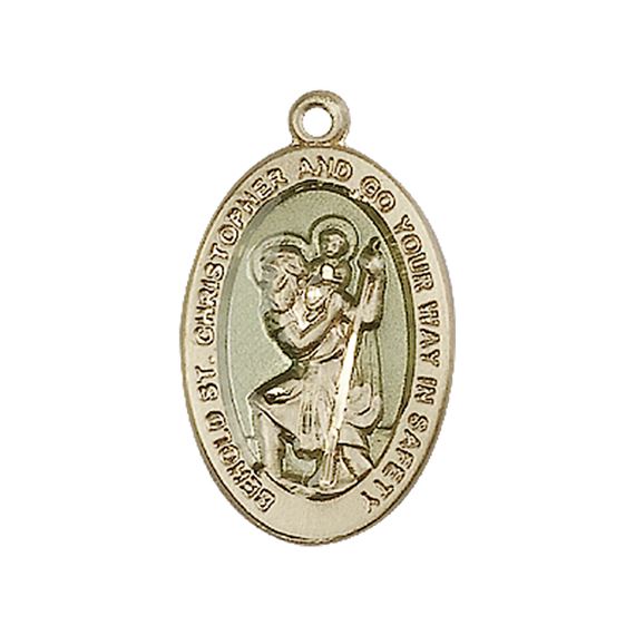 14KT GOLD ST CHRISTOPHER MEDAL