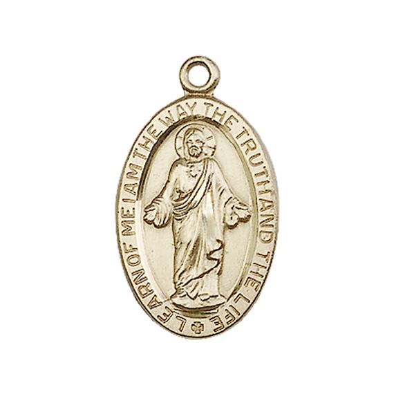 14KT GOLD SCAPULAR MEDAL - 7/8" x 1/2"