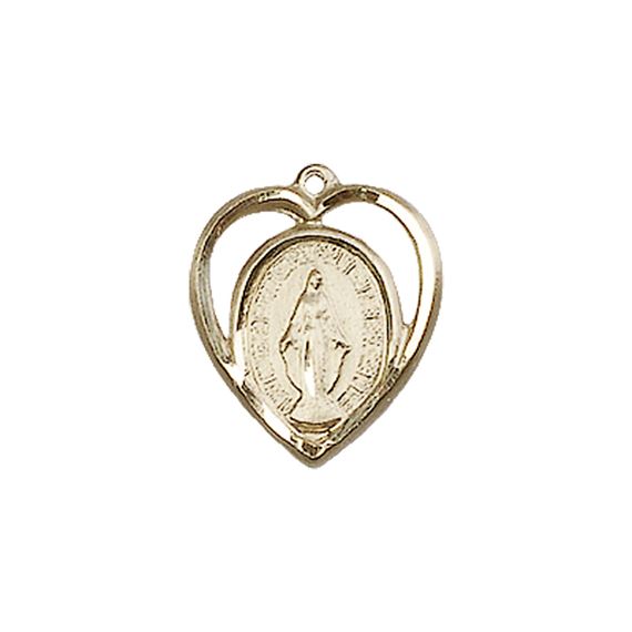 14KT GOLD MIRACULOUS MEDAL - 5/8" x 1/2"