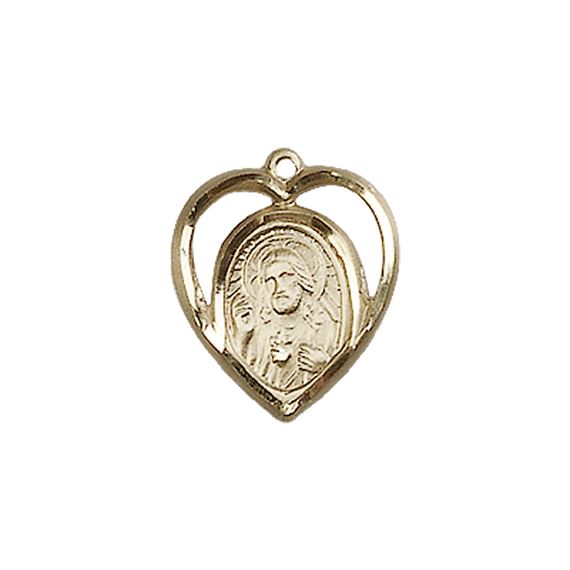 14KT GOLD SCAPULAR MEDAL - 5/8" x 1/2"