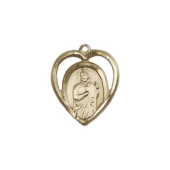 14KT GOLD ST JUDE MEDAL - 5/8" x 1/2"