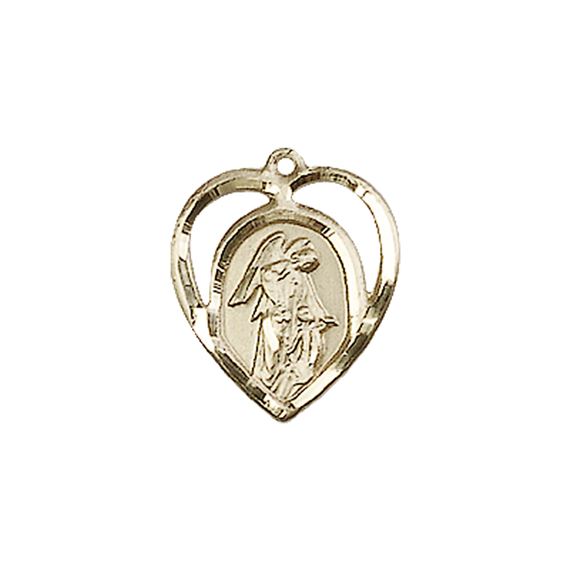 14KT GOLD GUARDIAN ANGEL MEDAL - 5/8" x 1/2"