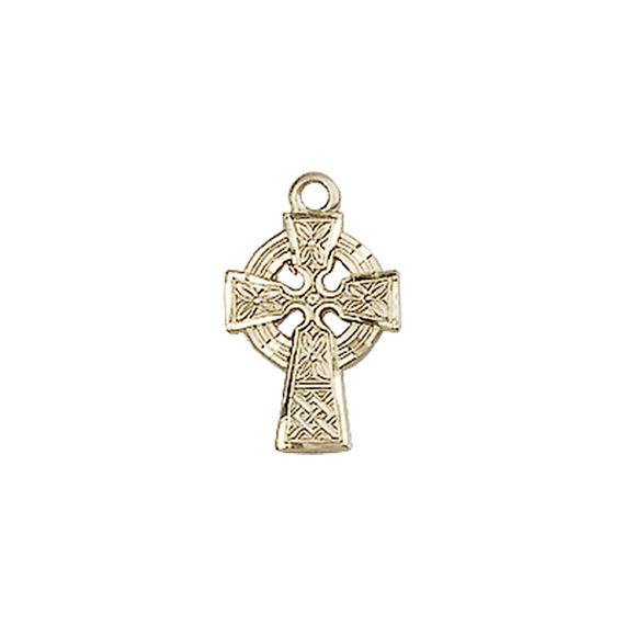 14KT GOLD CELTIC CROSS MEDAL - 1/2" x 3/8"