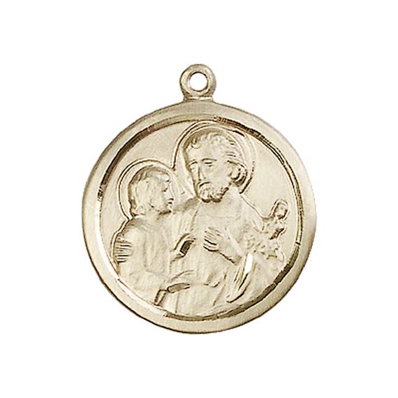14KT GOLD ST JOSEPH MEDAL - 7/8" x 3/4"