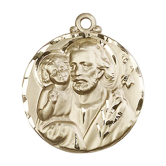 14KT GOLD ST JOSEPH MEDAL - 1 1/8" x 7/8"