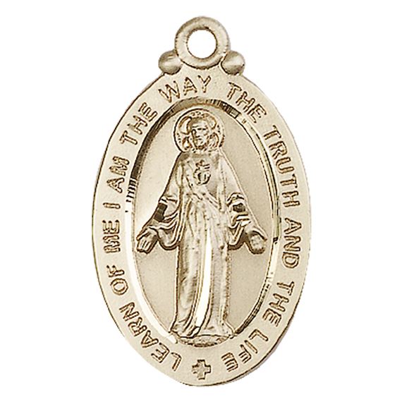 14KT GOLD SCAPULAR MEDAL - 1 1/4" x 5/8"