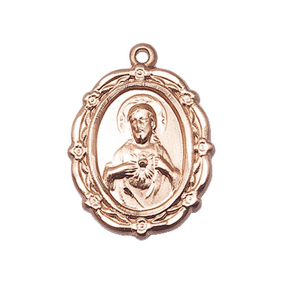 14KT GOLD SCAPULAR MEDAL - 7/8" x 5/8"