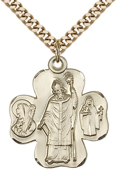 14KT GOLD FILLED IRISH SHAMROCK PENDANT WITH CHAIN