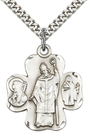 STERLING SILVER IRISH SHAMROCK PENDANT WITH CHAIN