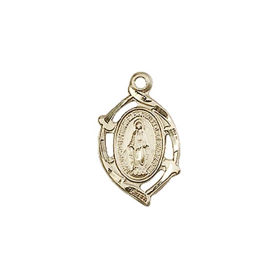 14KT GOLD MIRACULOUS MEDAL - 5/8" x 3/8"